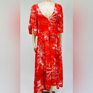 Avenue Red Floral Women's Dress